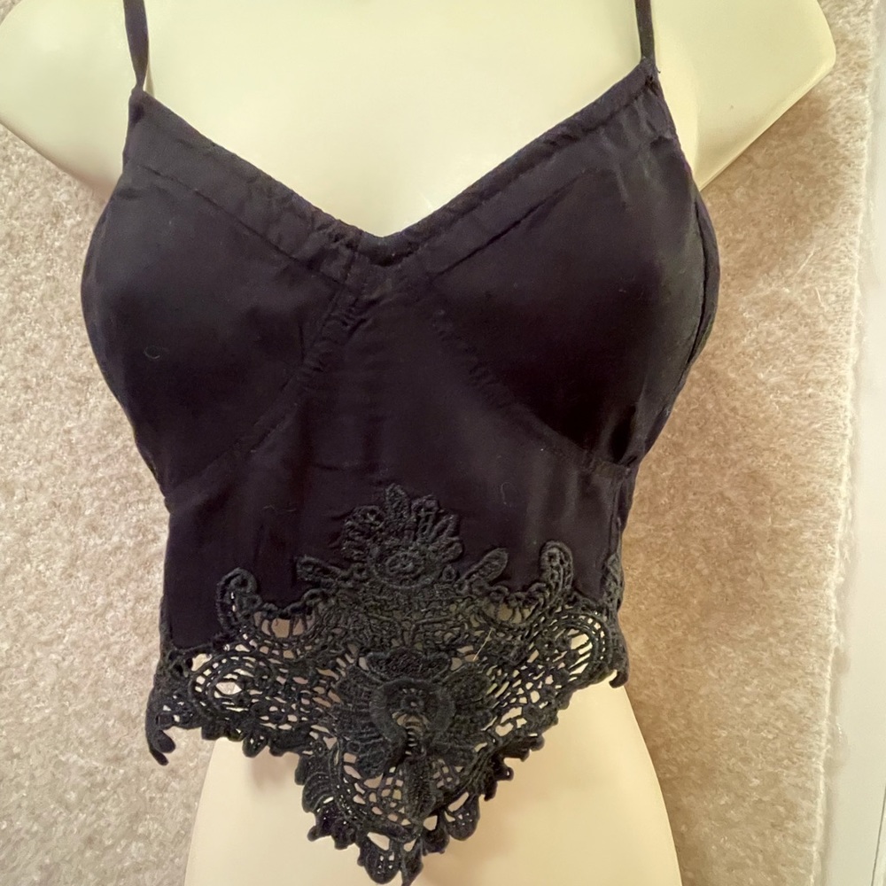 Crochet Trimmed Cami CropTop
